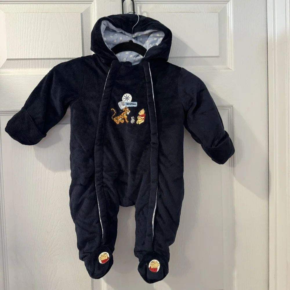 Winnie the Pooh Infant Fleece Sherpa Bunting Snowsuit 3-6 Months Small Hooded